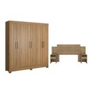 Ver imagem 1 de Conjunto Cabeceira e Guarda Roupa Casal Ferrara Amendola Off-white