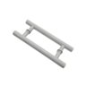 Kit ferragens para porta de vidro blindex pivotante + puxador tubular redondo 30x20cm - Branco - 5