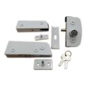 Ver imagem 2 de Kit ferragens para porta de vidro blindex pivotante + puxador tubular redondo 30x20cm - Branco