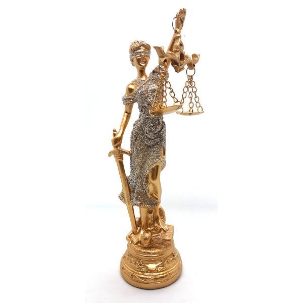 Estátua Dama Da Justiça Têmis Deusa 20cm Símbolo Do Direito