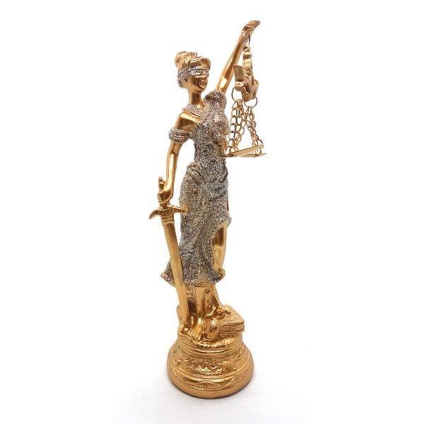 Estátua Dama Da Justiça Têmis Deusa 20cm Símbolo Do Direito - 2