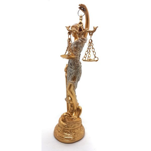 Estátua Dama Da Justiça Têmis Deusa 20cm Símbolo Do Direito - 3