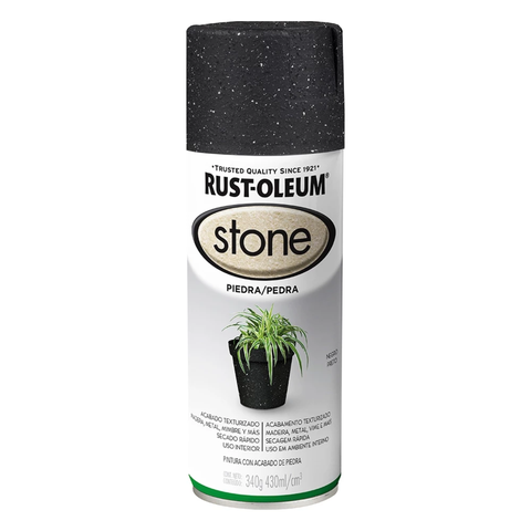 Tinta Spray Efeito Pedra Stone Cor Preto Rust Oleum