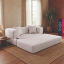 Ver imagem 5 de Sofá Cama Muna 1,50m Xpand Tech Tecido Bouclê Cinza Claro Cama Inbox