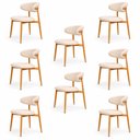 Ver imagem 4 de Kit 8 Cadeiras Decorativas Sala de Jantar Luxo Mavie Linho Cru - Mozzelar