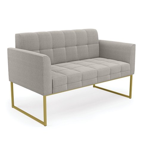 Sofá Namoradeira 2 Lugares Industrial Dourado Elisa Bouclê D03 - D’Rossi