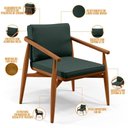 Ver imagem 3 de Kit 02 Poltronas Com Cintas De Corano Linho Verde Musgo
