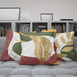 Kit Capas Almofadas Decorativas Folhas 02 45x45 - Id Decor - 6