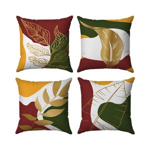 Kit Capas Almofadas Decorativas Folhas 02 45x45 - Id Decor