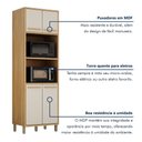 Ver imagem 4 de Paneleiro com 2 Nichos 4 Portas Torino Valdemoveis Cinamomo/off White