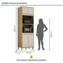 Ver imagem 6 de Paneleiro com 2 Nichos 4 Portas Torino Valdemoveis Cinamomo/off White