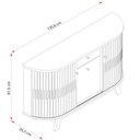 Ver imagem 2 de Buffet para Sala Monza 3 Portas Madetec:cinamomo Off White