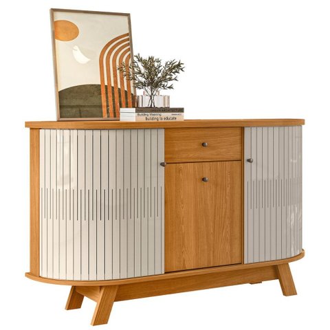 Buffet para Sala Monza 3 Portas Madetec:cinamomo Off White