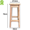 Ver imagem 2 de Kit 3 Banquetas Alta Reforçada de Madeira Eucalipto sem pintura