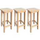 Ver imagem 1 de Kit 3 Banquetas Alta Reforçada de Madeira Eucalipto sem pintura