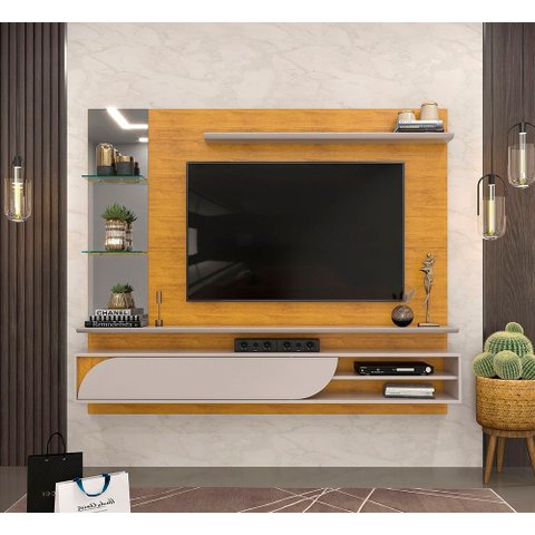Painel Ravi 180m com Porta Basculante Curvada - Cedro/bali Dj Móveis