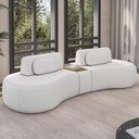 Ver imagem 1 de Sofá 4 Lugares 285cm Orgânico com Mesa Mellanie Boucle Cru Z32 - Mpozenato