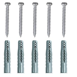Cartela com Buchas Ux10 com Aba e Parafusos Cabeça Panela com 5 Peças - 602510 - Fischer