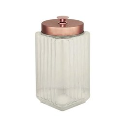 Kit Porta Mantimentos de Vidro com Tampa Rose Gold - 3 Peças - 4