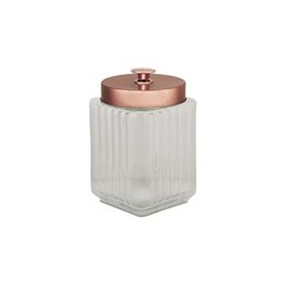 Kit Porta Mantimentos de Vidro com Tampa Rose Gold - 3 Peças - 3