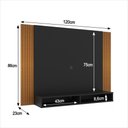 Ver imagem 2 de Painel Milão para Tv até 43 Polegadas com 02 Nichos - Via Nossa - Preto e Ripado