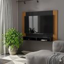 Ver imagem 1 de Painel Milão para Tv até 43 Polegadas com 02 Nichos - Via Nossa - Preto e Ripado