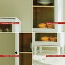 Ver imagem 3 de Cristaleira 1 Porta Vidro Pés Madeira 151x40 Cm E963 Branco Dtall Branco