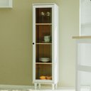 Ver imagem 2 de Cristaleira 1 Porta Vidro Pés Madeira 151x40 Cm E963 Branco Dtall Branco