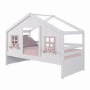 Ver imagem 2 de Cama Casinha Dos Sonhos Madeira Maciça Branco/ Rosa Megamobilia