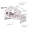 Ver imagem 3 de Cama Casinha Dos Sonhos Madeira Maciça Branco/ Rosa Megamobilia