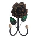 Ver imagem 1 de Cabide 2 Ganchos Rosas de Ferro - Suporte Duplo:marrom