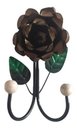 Ver imagem 1 de Cabide 2 Ganchos Rosas de Ferro - Suporte Duplo:marrom