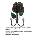 Ver imagem 4 de Cabide 2 Ganchos Rosas de Ferro - Suporte Duplo:marrom