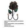 Cabide 2 Ganchos Rosas de Ferro - Suporte Duplo:marrom - 4