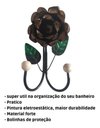 Ver imagem 4 de Cabide 2 Ganchos Rosas de Ferro - Suporte Duplo:marrom