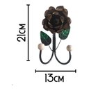 Ver imagem 3 de Cabide 2 Ganchos Rosas de Ferro - Suporte Duplo:marrom