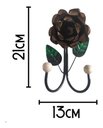Ver imagem 3 de Cabide 2 Ganchos Rosas de Ferro - Suporte Duplo:marrom