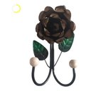 Ver imagem 2 de Cabide 2 Ganchos Rosas de Ferro - Suporte Duplo:marrom