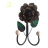 Cabide 2 Ganchos Rosas de Ferro - Suporte Duplo:marrom - 2
