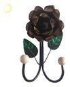 Ver imagem 2 de Cabide 2 Ganchos Rosas de Ferro - Suporte Duplo:marrom