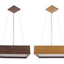 Ver imagem 2 de Lustre Pendente Madeira Quadrado 25cm Cor:imbuia