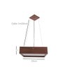 Lustre Pendente Madeira Quadrado 25cm Cor:imbuia - 3