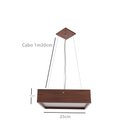 Ver imagem 3 de Lustre Pendente Madeira Quadrado 25cm Cor:imbuia