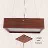 Lustre Pendente Madeira Quadrado 25cm Cor:imbuia - 5