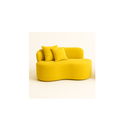 Ver imagem 3 de Conjunto 01 Poltrona + Sofá Curvo Orgânico Nature Gaia Suede Amarelo - Montanaris Decor