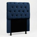 Ver imagem 1 de Cabeceira Cama Box Solteiro Sarah 90cm com Frame Suede Azul Marinho - Desk Design