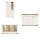 Ver imagem 2 de Quarto Completo Berço Evolutivo Cômoda e Guarda Roupa Ananda Casatema MadeiraOriginals Bege/Off White/Mel