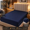 Ver imagem 4 de Jogo de Cama Lençol Quality King 600 Fios Micropercal Marinho Casa Show Enxovais