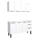 Ver imagem 1 de Cozinha Completa Gabinete Para Pia 150cm e Armário Aéreo Jupter Cozimax Branco