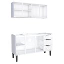 Ver imagem 2 de Cozinha Completa Gabinete Para Pia 150cm e Armário Aéreo Jupter Cozimax Branco